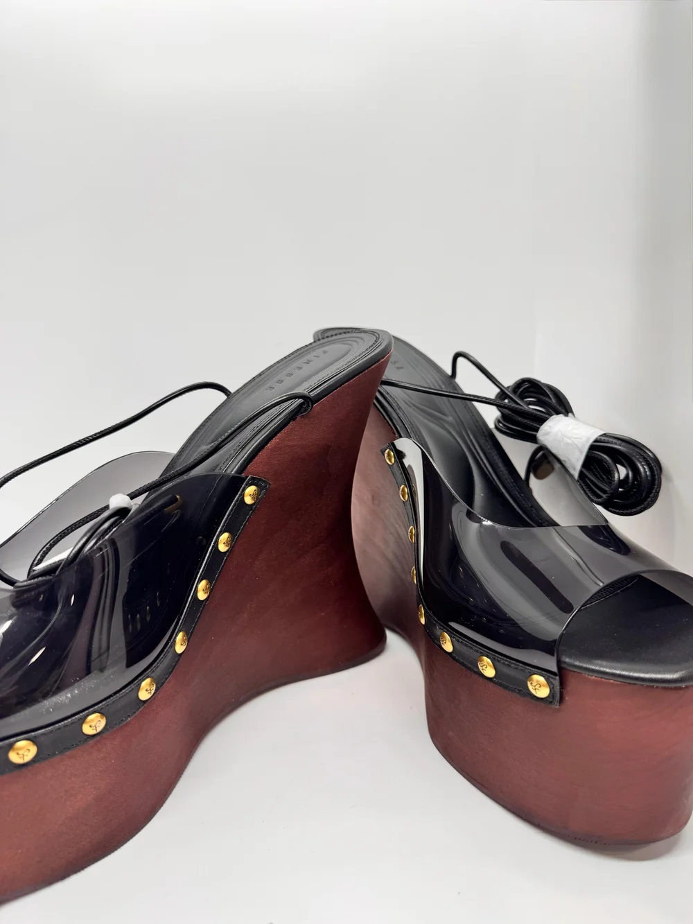 Finesse Arwa Black Perspex Wedges/Size11/NWB/MSRP $129